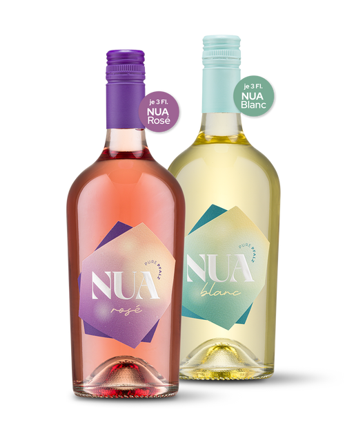 NUA 6er Paket – drei Flaschen Rosé und drei Flaschen Blanc